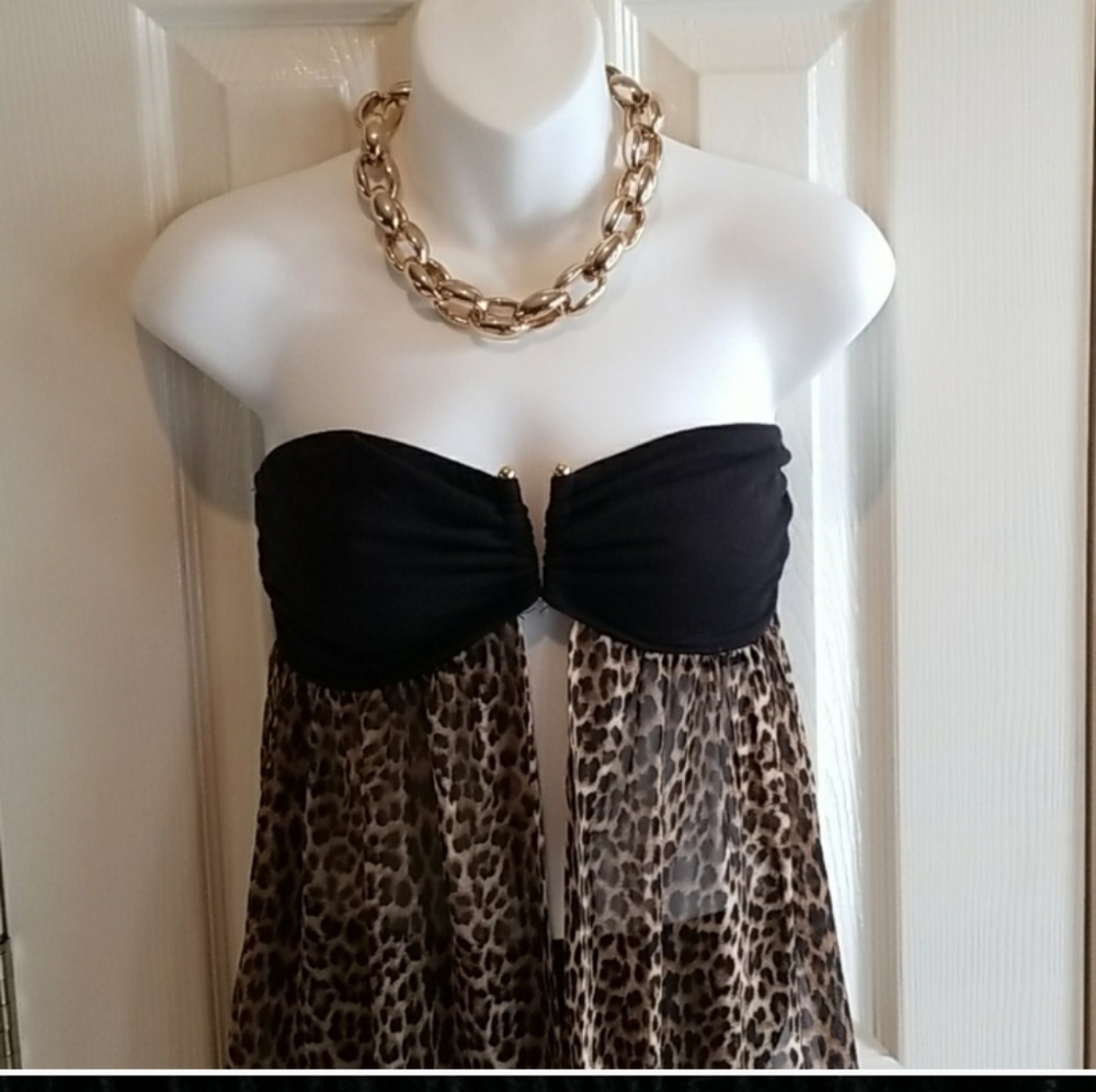 Pink leopard print beach bongo cover up - Picture 4 of 5
